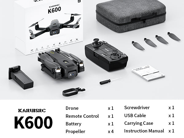 K600 Drone with 2 Camera 1080P,90°Adjust Lens Upgrade Brushless Drones with Auto Hold,APP VR FPV Professional Drone with 1800mah Modular Battery for long time,Gesture Control,Carrying Case