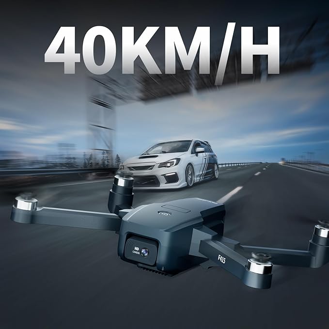 F415 Brushless Motor Drones with 2 Cameras 40KM/h MAX Wind Resistance Class 4 for Adults Drone 5GHz WIFI FPV with HD Camera Quadricopter RC for Beginners 2 Batteries 30 Minutes