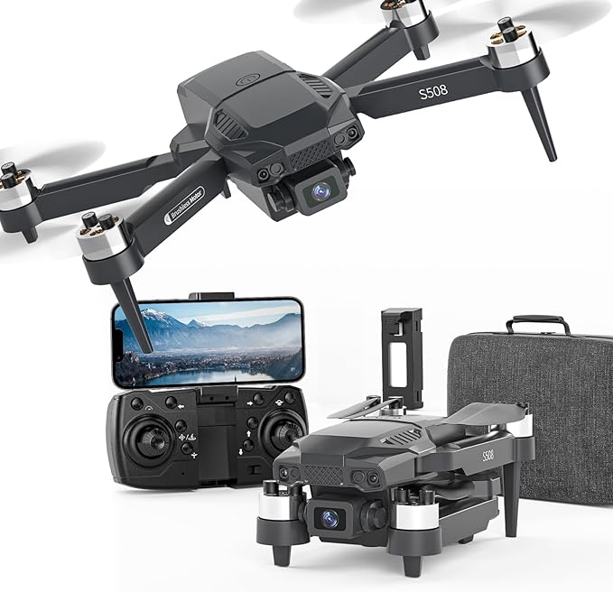 S508 Mini Drone with Camera 90°adjust, Remote Control Helicopter for Beginners, FPV RC Quadcopter with 720P Live Video Camera, Foldable Drone with Upgrade Altitude Hold, Gravity Control, Carry Case