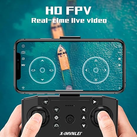 X19 Mini Drone with Dual 720P Camera,for Beginners and Kids,Foldable Remote Control Quadcopter with Optical Flow Positioning,Altitude Hold,Headless Mode,One Key Start,Speed Adjustment,3D Flips,2 Batteries